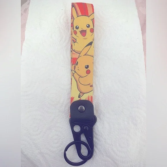 TRENDING Pokemon wrist keychain Heavy duty gamer Anime Black accents keyring NEW - Picture 6 of 7